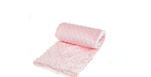 Patura catifelata cu blana sherpa pentru bebelusi,calduroasa, dimensiune 90x80 cm, Roz - Img 2