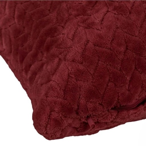 Perna decorativa cu doua fete, dimensiune 55x37x16 cm, Bordo - Img 2