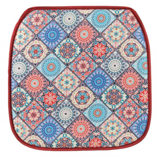 Perna decorativa de vara pentru scaun, doua fete, dimensiune 39x39x3 cm, Multicolor - Img 1