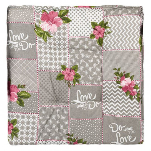 Perna decorativa pentru scaun, doua fete, dimensiune 40x40x4 cm, model Floral - Img 3