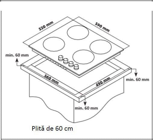 Plita incorporabila Heinner HBH-S584WI-IX, Gaz, 4 Arzatoare, Aprindere electrica, Gratar fonta, WOK, Inox - Img 2