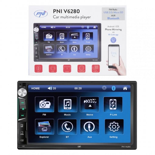 PNI 2DIN 7&quot; MEDIA PLAYER AUTO V6280 - Img 2