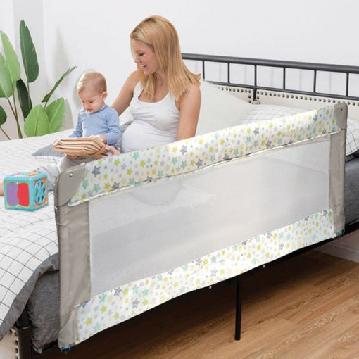 Protectie pentru pat pliabila Model Stelute Honey Baby, 120x43.5cm, Multicolor - Img 2