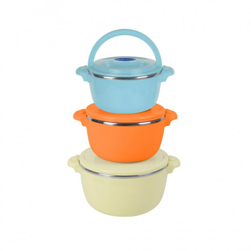 Set 3 caserole termice Cooking by Heinner, Nova, 2 - 4 - 6 L, Beige - Img 2