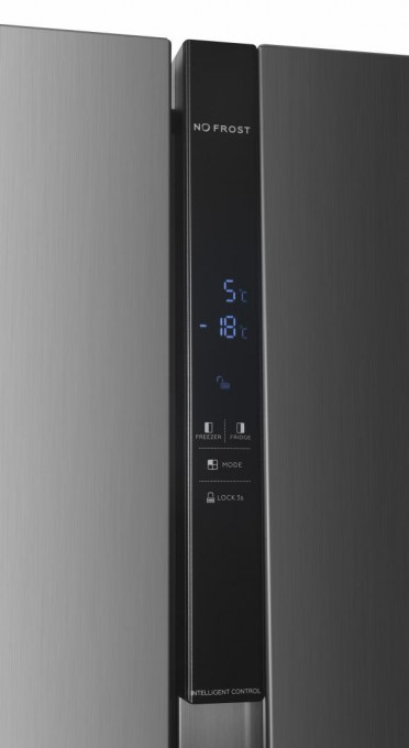 Side by side Heinner HSBS-HM529NFXWDE++, Full No frost, Compresor Dual Inverter, dozator de apa, clasa energetica E, display LED cu control touch, capacitate totala 529L - Img 3