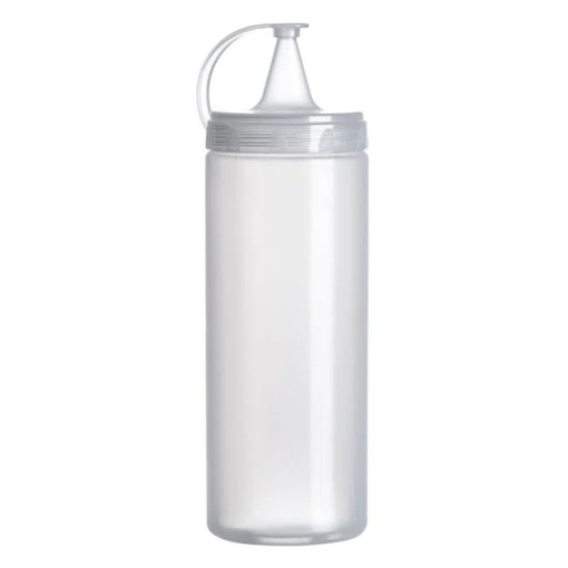 Sticla din plastic cu capac pentru sosuri, dimensiune 7x26 cm, capacitate 700 ml, Transparenta - Img 1