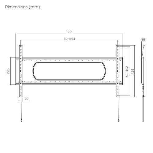 Suport TV de perete Serioux TV73-48F, Fix, compatibilitate dimensiune ecran: 43&quot;-90&quot;, 80 kg - Img 6