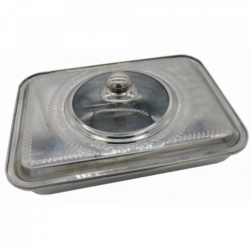 Tava cuptor Cooking by Heinner, cu capac, Inox, 39 X 29 X 7cm - Img 3