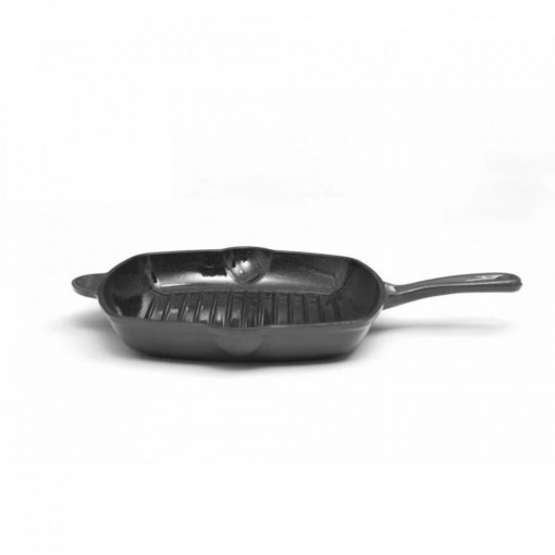 Tigaie grill din fonta emailata, 26.5X4.5 cm, Marble Gray - Img 1