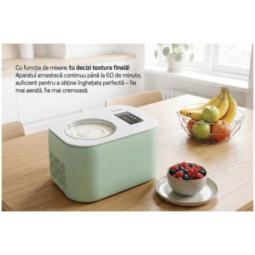 Aparat de facut inghetata Fram FICM-DW16GR, 100 W, Capacitate: 1 l, Compresor incorporat, Bol inghetata detasabil - Img 5