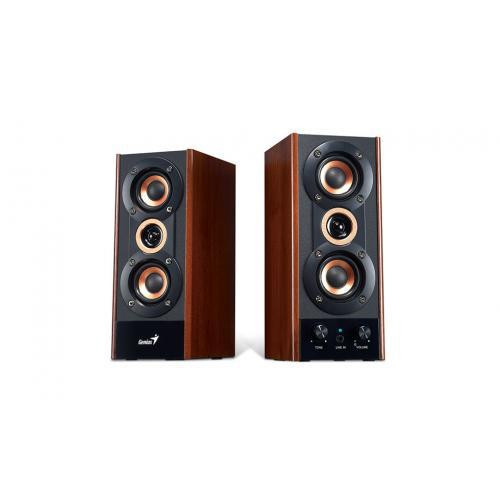 Boxe Genius SP-HF800A, 2.0, 20W RMS, Black &amp; Cherry Wood - Img 2