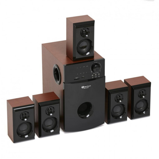 Boxe Serioux 5.1 SoundBoost HT5100C, 140W RMS, culoare lemn de cires - Img 1