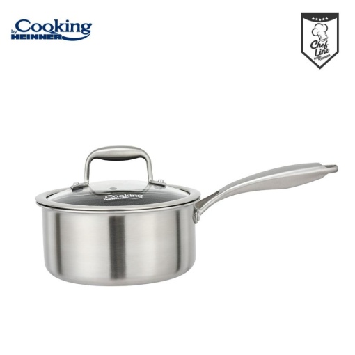 Caserola din inox cu capac, acoperire ceramica HONEYCOMB, dimensiune 16x8.5 cm, 1.6 l, Heinner Titanium MRK-16 - Img 4