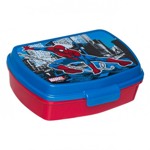 Caserola pentru alimente cu capac, model Spider Man, capacitate 500 ml