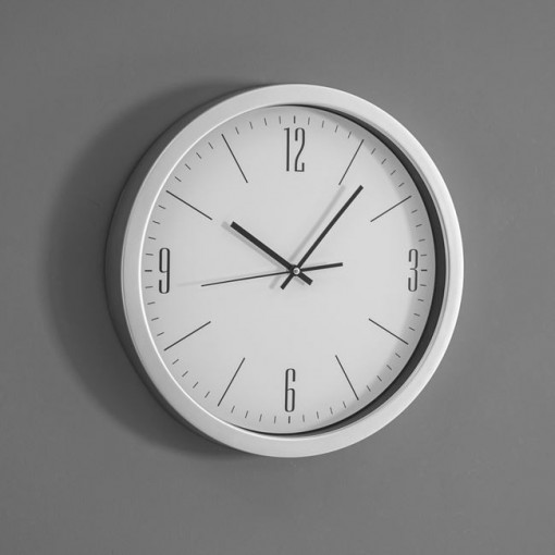 Ceas de perete cu finisaj argintiu, diametru 40 cm - Img 2
