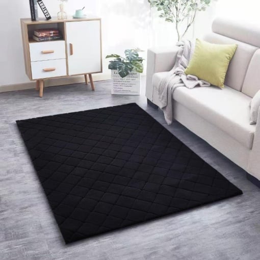 Covor cu blanita tip iepure LAVI, 160x230 cm, Negru - Img 1