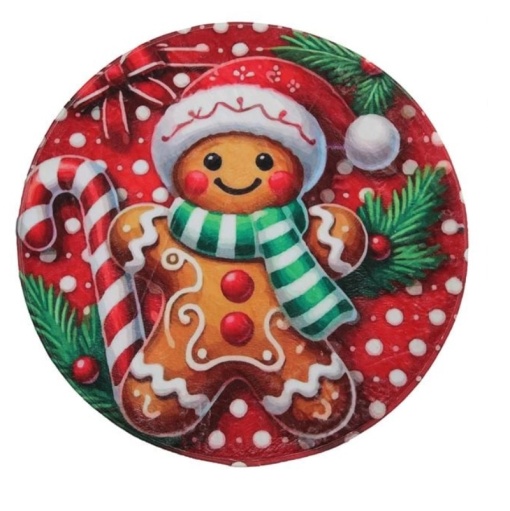Covoras de baie rotund cu baza antiaderenta, diametru 90 cm, model Omulte din turta dulce - Img 2