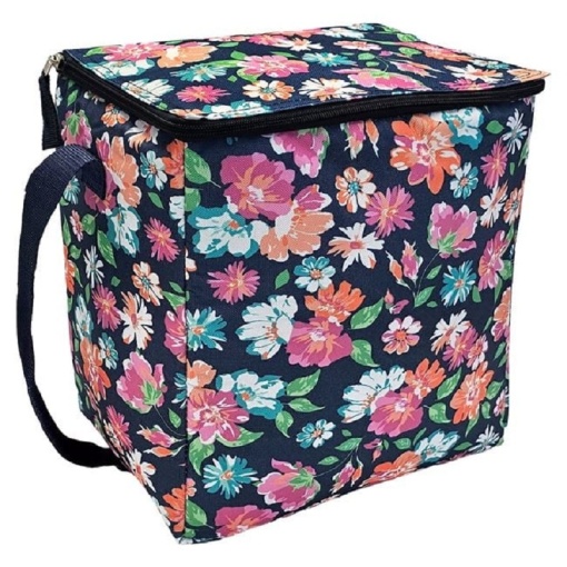 Geanta izoterma, dimensiune 26x18x32 cm, capacitate 15l, Flori multicolore
