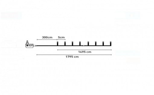 Instalatie cu 300 de becuri LED Alb Cald 17.95m - Img 4