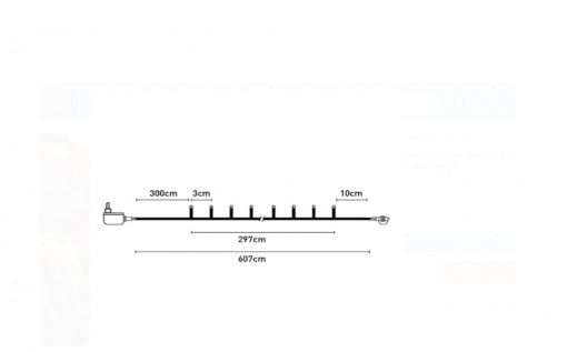 Instalatie de lumini cu 100 de becuri LED Alb Cablu Transparent Extensibil - Img 3