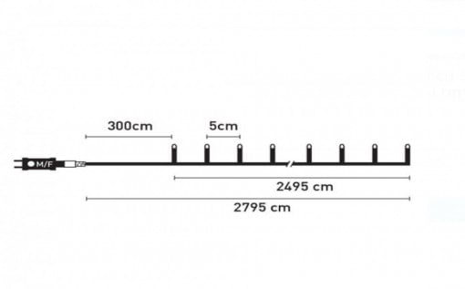 Instalatie de Lumini cu 500 de Becuri LED Alb Cald cu Programe 24.95m cablu transparent - Img 3