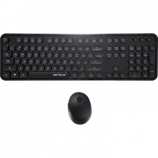 Kit tastatura si mouse optic fara fir Serioux SRX9900BK, USB cu receptor nano, Negru - Img 3