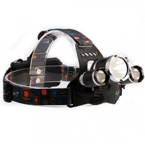 Lanterna frontala reglabila cu 3 LED-uri CREE XM-L T6 - Img 7