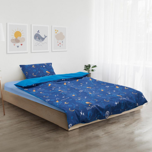 Lenjerie de pat pentru o persoana Space Heinner Home, 100% bumbac, 2 piese - Img 2