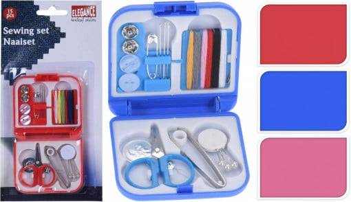 MINI SET ACCESORII PENTRU CUSUT, 15 BUC