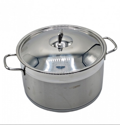 Oala cilindrica din inox cu capac, capacitate 6.5 l, diametru 24 cm, fund dublu, Hausberg HB- H 774 - Img 5