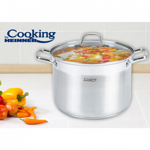 Oala cu capac, Cooking by Heinner Rina, Capacitate 10L, 26X19 cm, Inox - Img 3