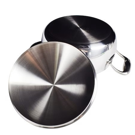 Oala din inox cu capac, capacitate 2 l, baza inductie, fund in 3 straturi, diametru 18 cm - Img 2