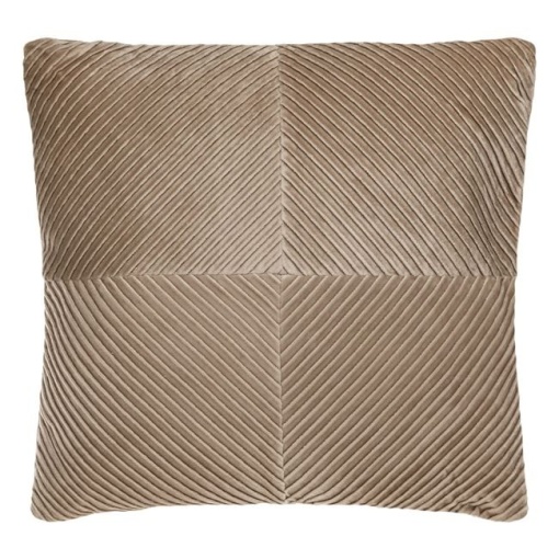 Perna decorativa catifelata, dimensiune 45 x 45 x 12 cm, model reliefat, Taupe - Img 3