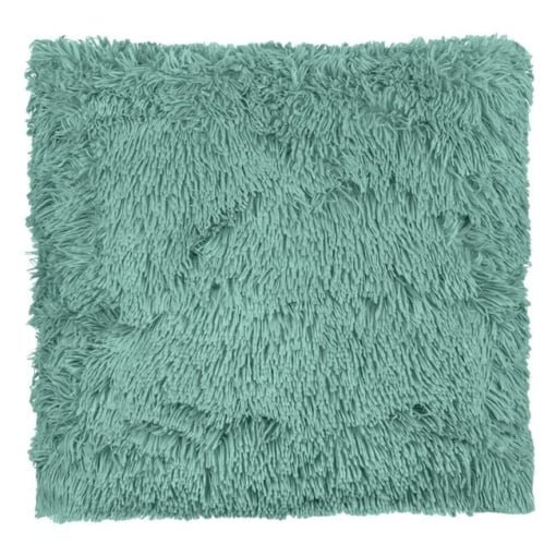 Perna decorativa din imitatie de blana, dimensiune 51x51x12 cm, verde menta - Img 2