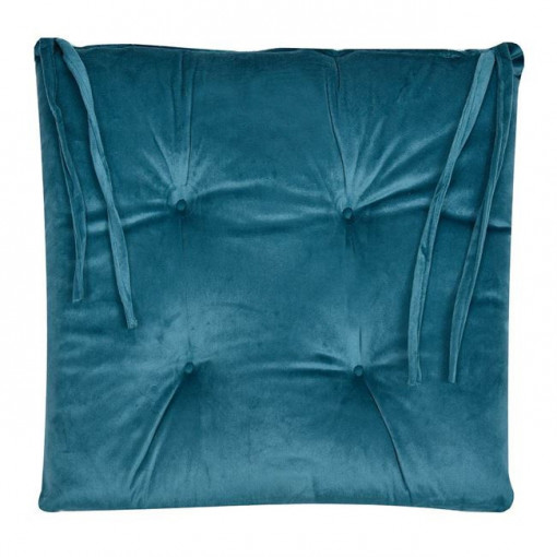 Perna decorativa pentru scaun, Velvet Petrol, 38x38 cm - Img 2