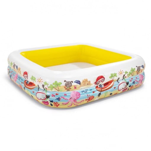 Piscina gonflabila cu parasolar detasabil, dimensiune 157 x 157 x 122 cm, capacitate 295 l , Multicolor - Img 3