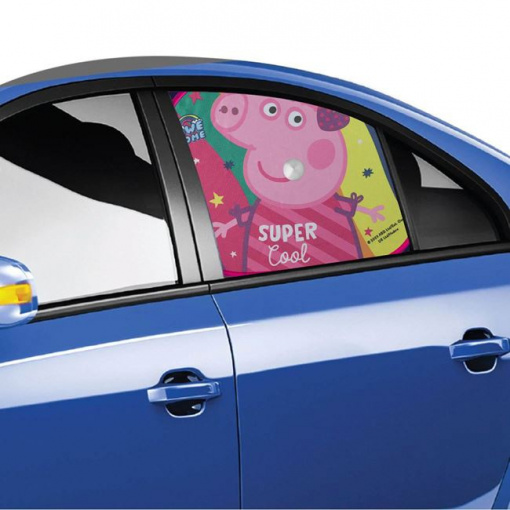 Set 2 parasolare auto, prindere cu ventuze, dimensiune 44 x 36 cm, model Peppa Pig - Img 2