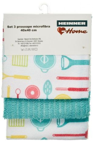 Set 3 prosoape microfibra, Heinner Home, marime 40 x 40 cm - Img 4