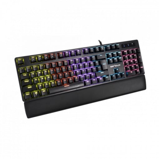 Tastatura Gaming cu fir Serioux SRXMK-VALDIS, Iluminare RGB, Switch OUTEMU blue - Img 3