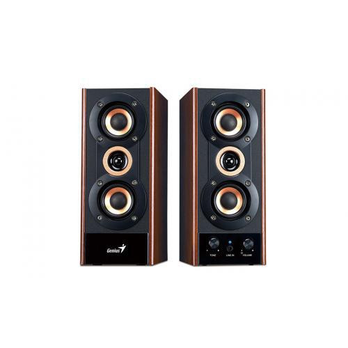 Boxe Genius SP-HF800A, 2.0, 20W RMS, Black &amp; Cherry Wood - Img 3