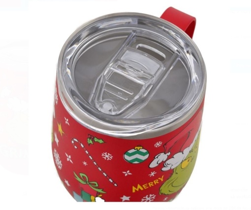 Cana termos de Craciun, capacitate 350 ml, model Grinch - Img 2