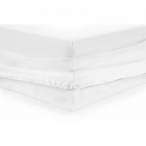 Cearceaf de pat cu elastic Heinner Home, 140x200 cm, Bumbac 100%, Alb