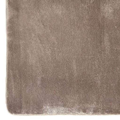 Covor decorativ de flanel, dimensiune 120 x 140 cm, baza anti alunecare, Taupe - Img 2