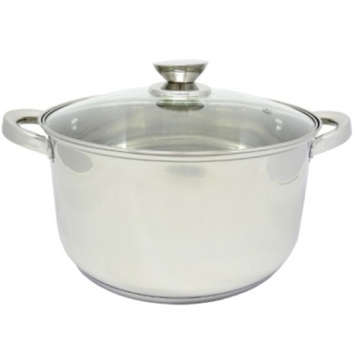 Cratita din inox cu capac din sticla, capacitate 10 l, baza inductie, fundu dublu, DAR 19004 - Img 2