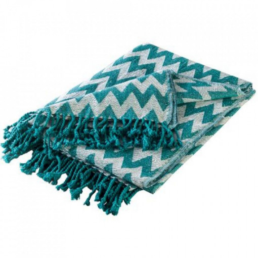 Cuvertura pled Heinner HR-PLD127-BLUE, 127 x 152 cm, Turquoise - Img 1