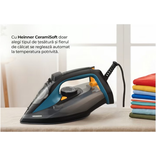 Fier de calcat Heinner CeramiSoft HSI-A2400BLBK, 2000-2400W, Calcare uscata/pulverizare/jet abur - Img 5