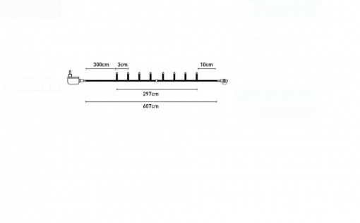 Instalatie de Lumini cu 100 de becuri LED Alb Rece Extensibila 6.15m - Img 3