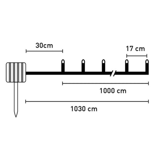 Instalatie solara de lumini LED, lungime 10.3 m, 60 becuri, lumina calda, IP44 - Img 2