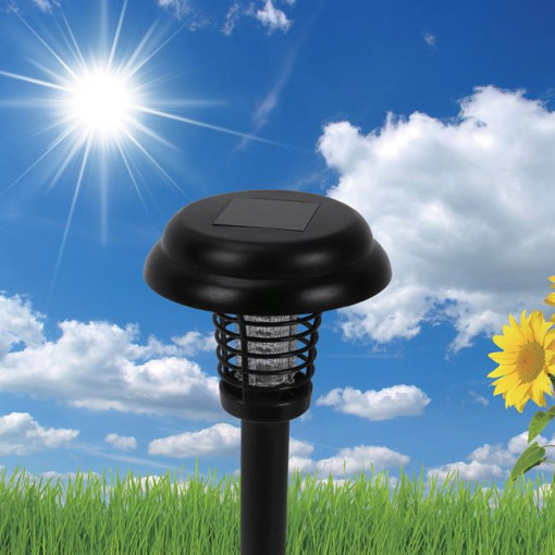 Lampa solara LED anti insecte cu incarcare solara, lumina UV, 36 cm - Img 2