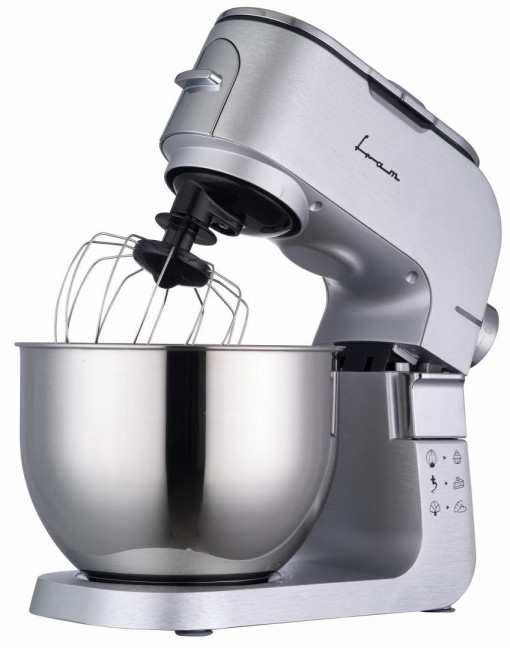 Mixer planetar FRAM FPM-K1500M, 1500W, bol inox 6L, 6 viteze si functie Pulse, Argintiu - Img 2